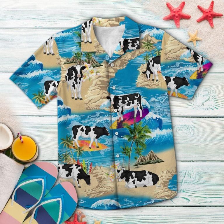 Cow Summer Vacation Hawaiian Shirt