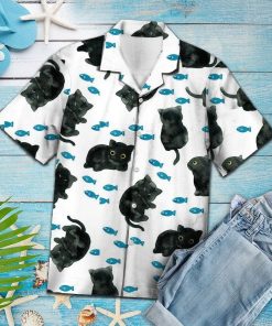 Cute Black Cat Hawaiian Shirt