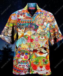 Cute Colorful Cats Hawaiian Shirt