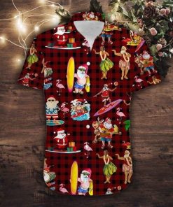 Cute Santa Claus Surfing Merry Christmas Hawaiian Shirt