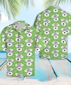 Cute Schnauzer Dog Emoticons Hawaiian Shirt