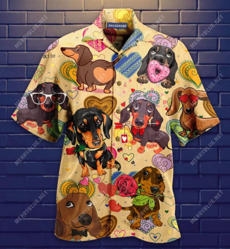 Dachshund Happy Valentine’S Day Hawaiian Shirt