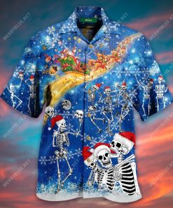 Dancing Skull Skeleton Christmas Hawaiian Shirt