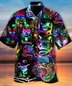 Disco Cats Hpv01 Short Sleeve Button Up