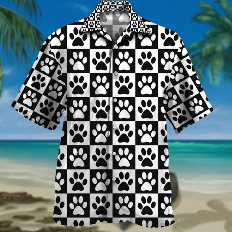 Dog’S Foot Print Seamless Dog Lovers Hawaiian Shirt