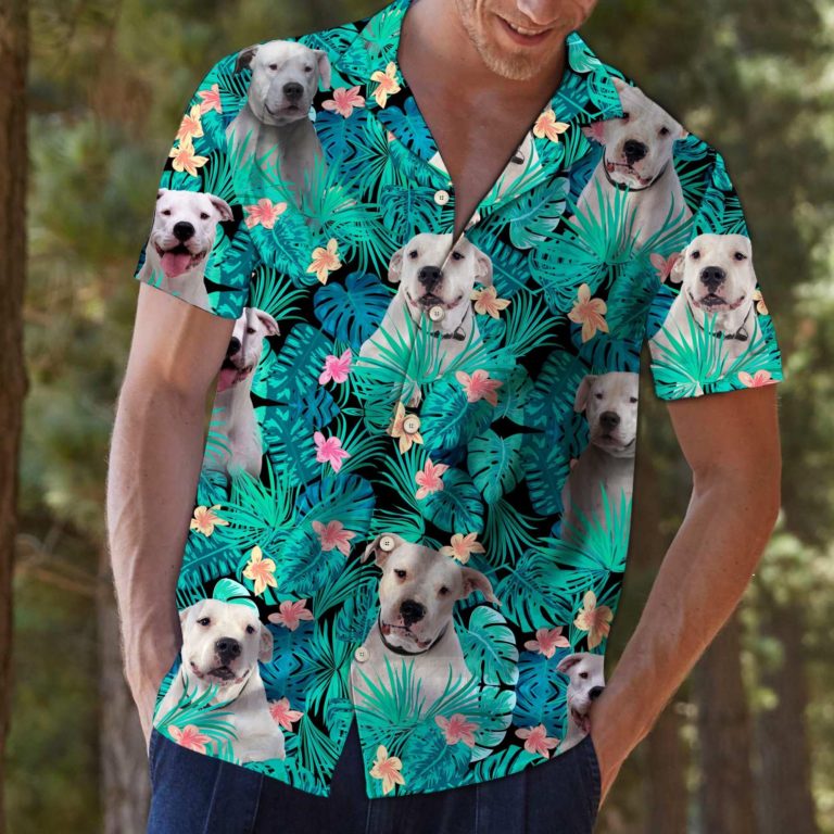 Dogo Argentino Tropical Hawaiian Shirt