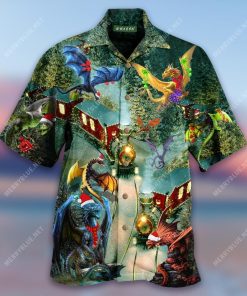 Dragons Christmas Train Hawaiian Shirt