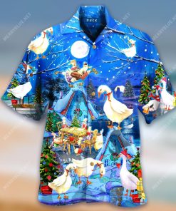 Ducks On Christmas Eve Hawaiian Shirt