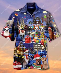 Fa La La Llama Merry Christmas Aloha Shirt