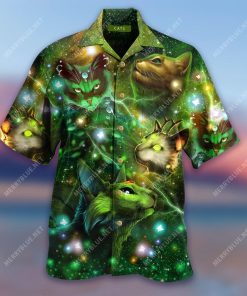 Fairy Green Cats Hawaiian Shirt