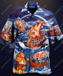 Falala Valhallala Viking Cats Short Sleeve Button Up