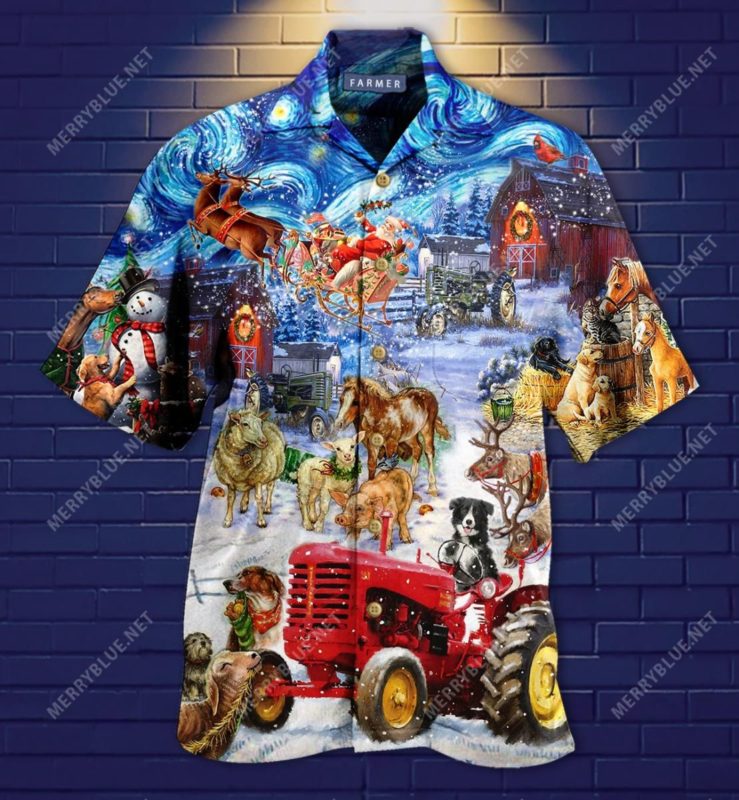 Farmers Night Before Christmas Aloha Shirt