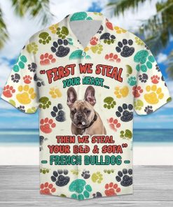 French Bulldog Steal Your Heart Hawaiian Shirt French Bulldog Steal Your Heart Hawaiian Shirt