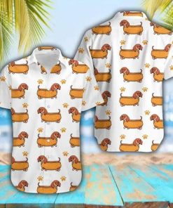 Funny Dachshund Hot Dog Aloha Shirt
