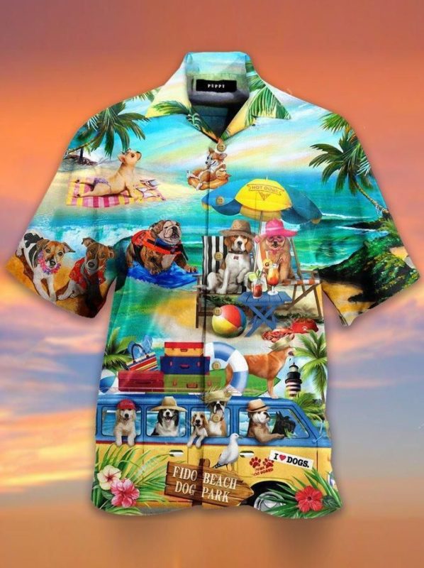Funny Dog 3D Print Hawaiian Shirt