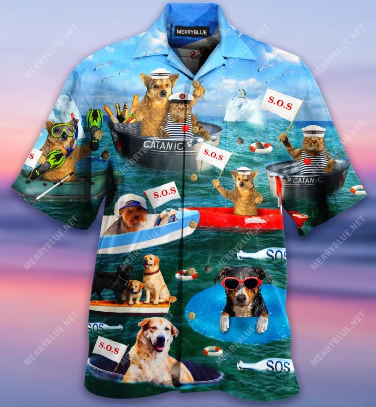 Funny Dogs And Cats Team Hawaiian Shirt