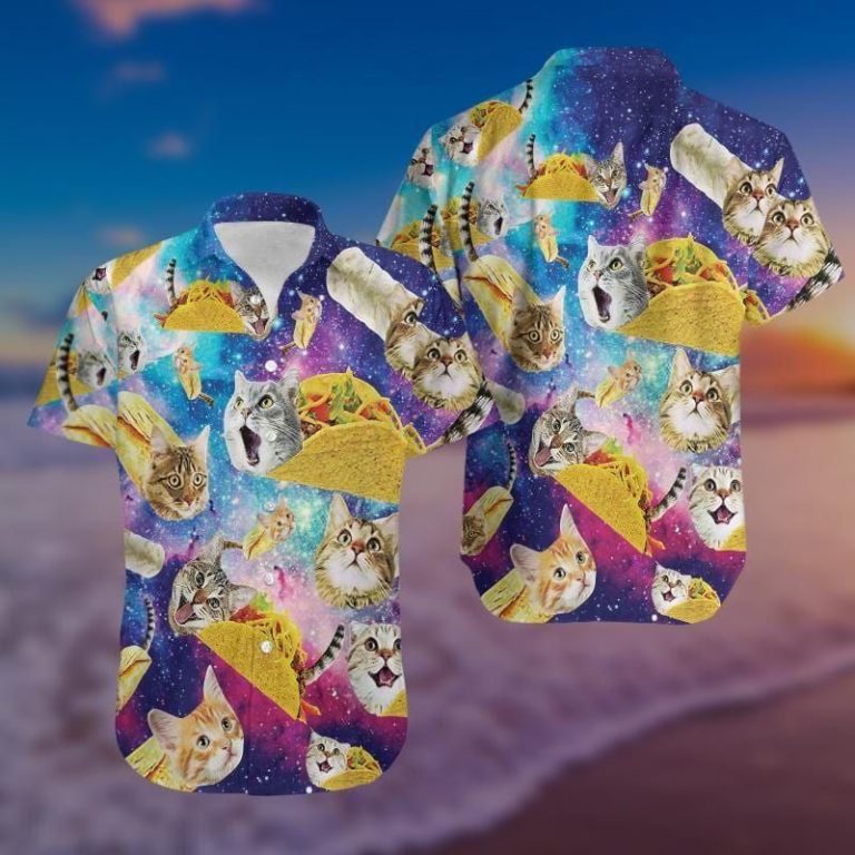 Galaxy Taco Cat Funny 3D Print Hawaiian Shirt