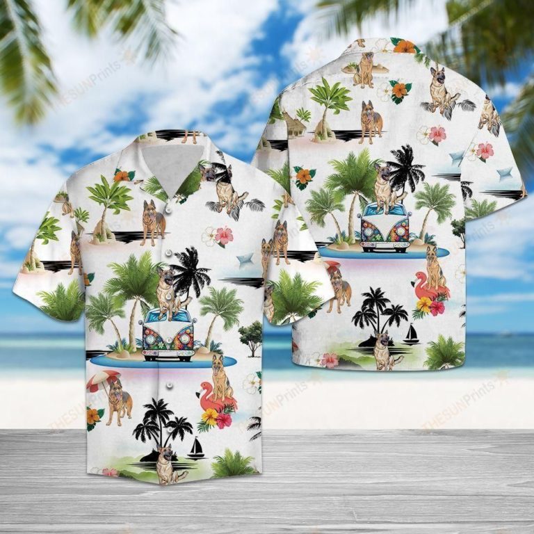 German Shepherd Vacation Casual Button-Up Shirt