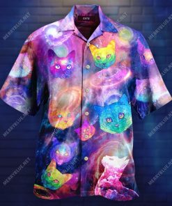 Glowing Galaxy Cats 3D Print Hawaiian Shirt