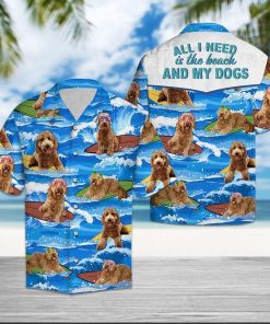 Goldendoodle Beach And My Dogs Hawaiian Shirt