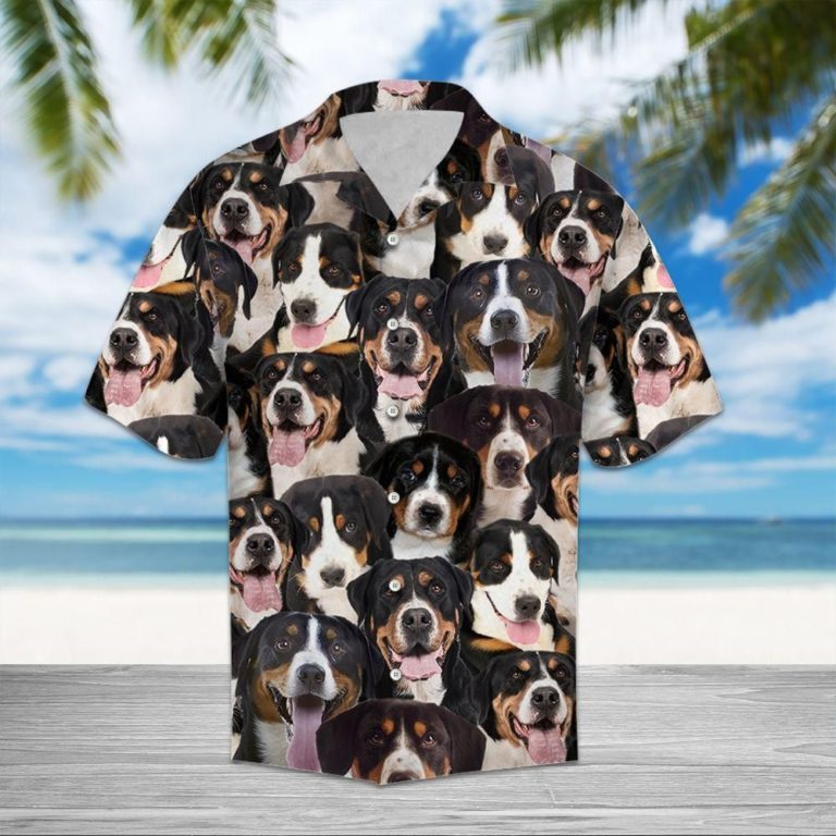 Greater Swiss Mountain Dog Hawaiian Shirt