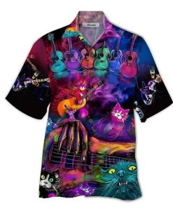 Guitar Cat Hawaiian Shirt