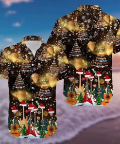 Guitar Christmas Tree Hawaiian Shirt