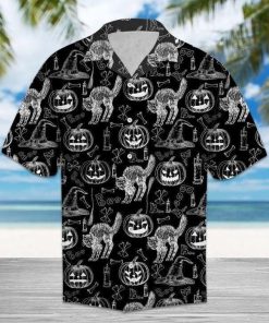 Halloween Black Cat Hawaiian Shirt Halloween Black Cat Hawaiian Shirt