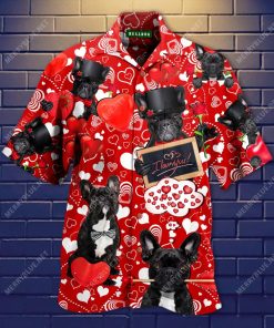Happy Bulldog Valentine’S Day Hawaiian Shirt