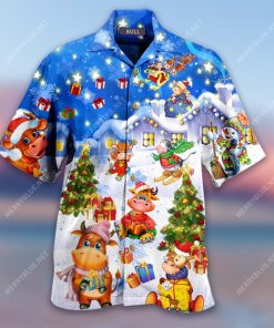 Happy Bulls Merry Christmas Hawaiian Shirt