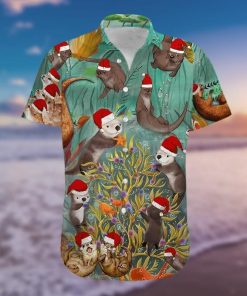 Happy Santa Otter Christmas Hawaiian Shirt
