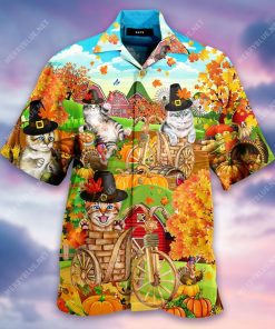 Happy Thanksgiving With Your Cats Hawaiian Shirt