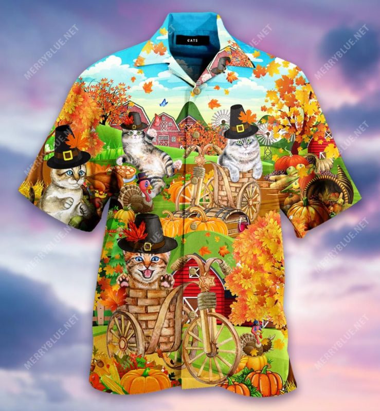 Happy Thanksgiving With Your Cats Hawaiian Shirt