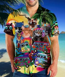 Hippie Cats Hawaiian Shirt