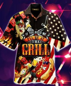 I Ll Be At The Chilli Grill Hotdog Aloha Shirt