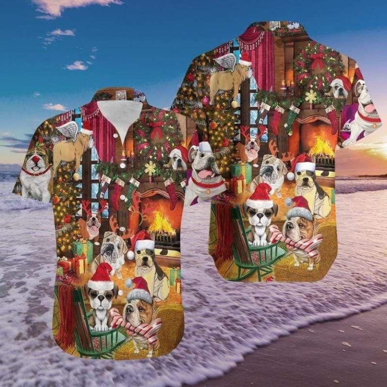 I Love Dog Merry Chirstmas 3D Print Hawaiian Shirt