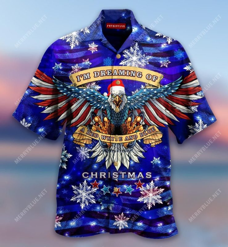 I’M Dreaming Of A Red White And Blue Christmas Hawaiian Shirt