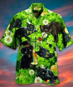 Irish Black Cat So Cute St Patrick’S Day Hawaiian Shirt
