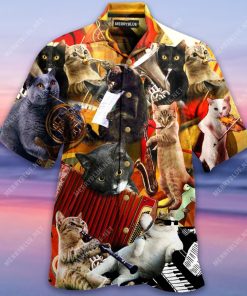 Keep Your Vibes Cats Love Music Hawaiian Shirt