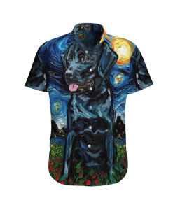 Labrador Retrievers Dog At Night Hawaiian Shirt
