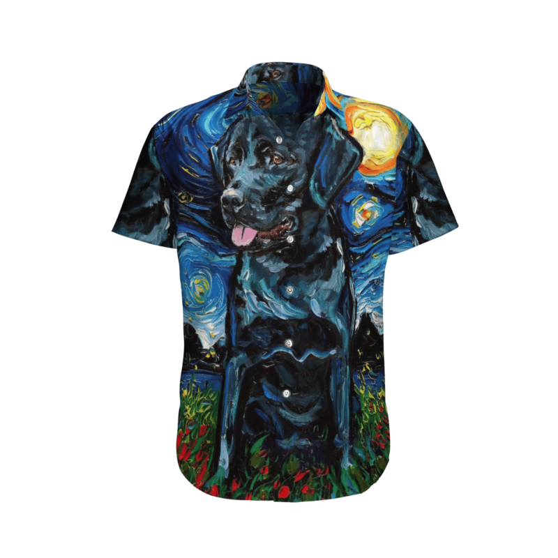Labrador Retrievers Dog At Night Hawaiian Shirt