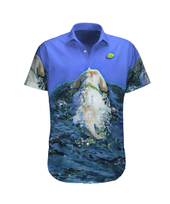Labrador Retrievers Dog Swimming 3D Print Hawaiian Shirt