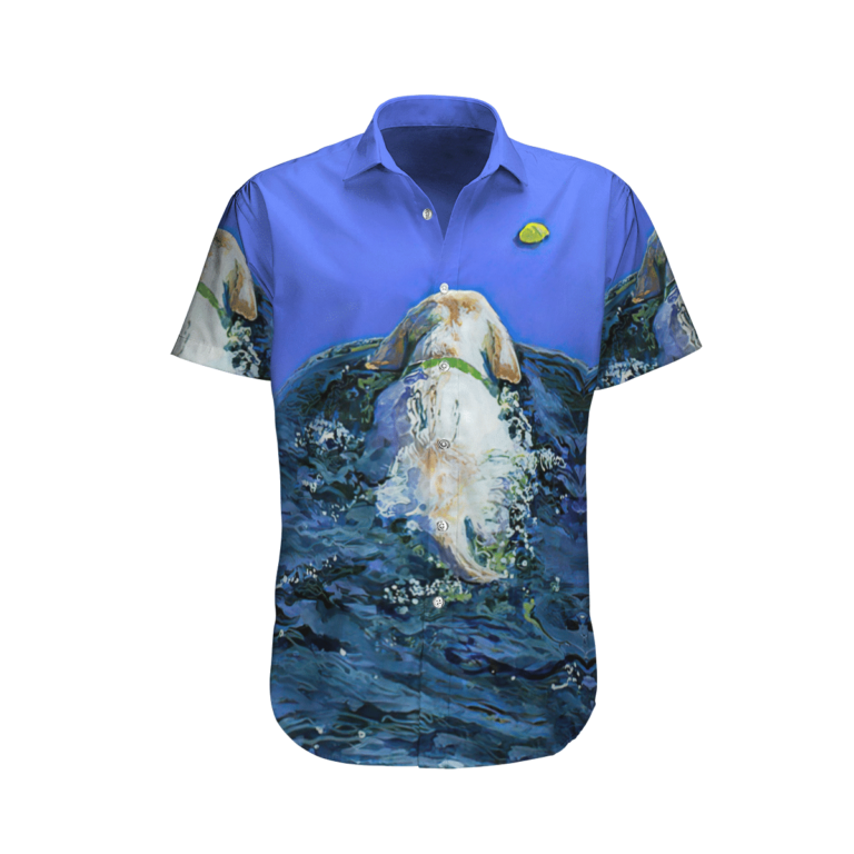 Labrador Retrievers Dog Swimming 3D Print Hawaiian Shirt