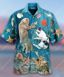 Lazy Cats On Beach Aloha Shirt