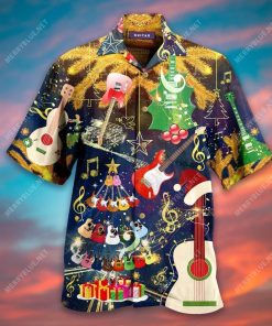 Let’S Chill With Christmas Guitar Hawaiian Shirt