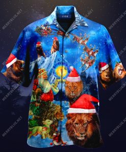 Lion On Christmas Aloha Shirt