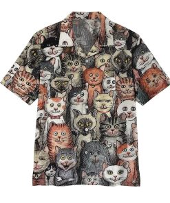 Lots Of Dark Cats Hawaiian Shirt