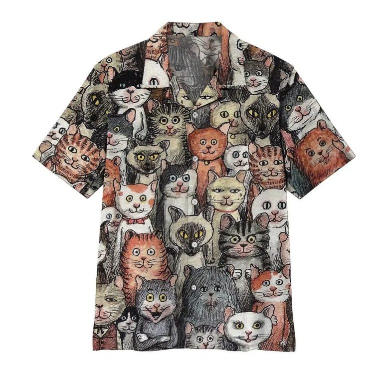 Lots Of Dark Cats Hawaiian Shirt