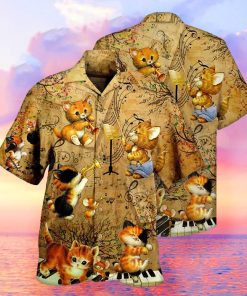 Lover Music And Kitties Cat Hawaiian Shirt