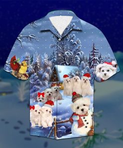 Maltese Christmas 3D Print Hawaiian Shirt